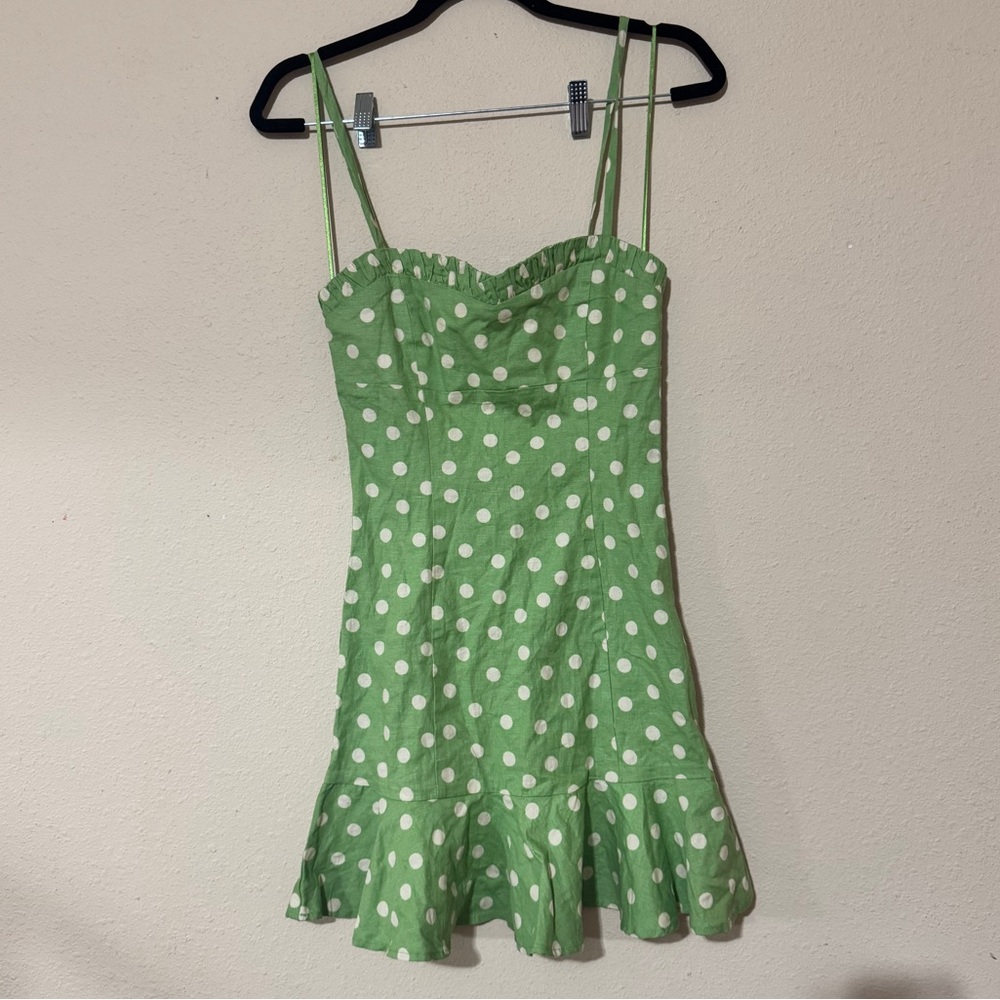 Zara Green Polka Dot Dress XS